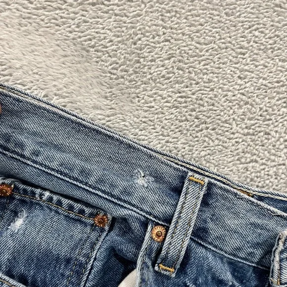 Etica Jeans Women's 27 Denim Straight Distressed‎ High-Rise Y2K 28x24.5 Baggy